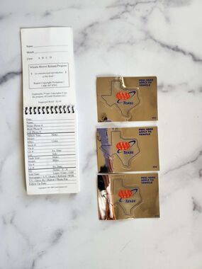 Auto book notepad mechanic insurance car man garage & 3 Triple A Texas stickers